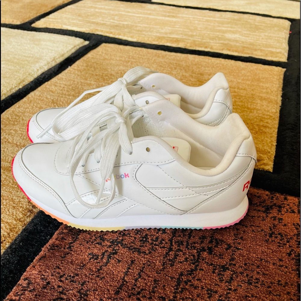 Girls Rainbow reebok shoes